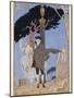 LAmour Par Terre A man and woman out walking among ruins-Georges Barbier-Mounted Giclee Print