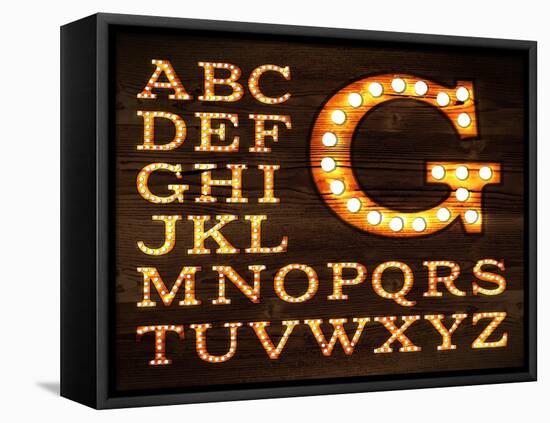 Lamp Alphabet Old Style-anna42f-Framed Stretched Canvas