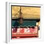 Lamp and Awning Outside Venice Caffe-Mike Burton-Framed Photographic Print