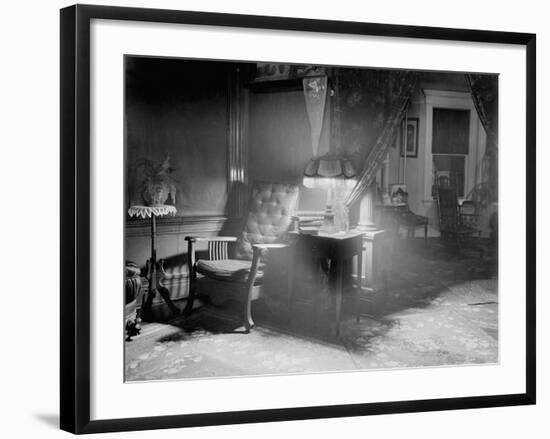 Lamp and Chair Inside Home-null-Framed Photographic Print