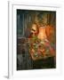 Lamp and Tulips (Oil on Canvas)-Susan Ryder-Framed Giclee Print