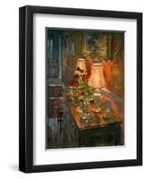 Lamp and Tulips (Oil on Canvas)-Susan Ryder-Framed Giclee Print