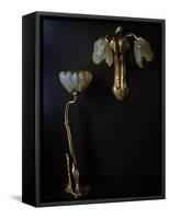 Lamp and Wall Light in Gilded Bronze and Glass in Shape of Lilies-Louis Majorelle-Framed Stretched Canvas