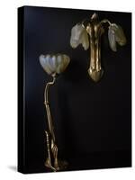 Lamp and Wall Light in Gilded Bronze and Glass in Shape of Lilies-Louis Majorelle-Stretched Canvas