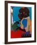 Lamp-Brown V-Romare Bearden-Framed Art Print