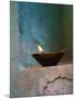 Lamp in a Little Shrine Outside Traditional House, Varanasi, India-Keren Su-Mounted Premium Photographic Print