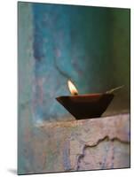 Lamp in a Little Shrine Outside Traditional House, Varanasi, India-Keren Su-Mounted Photographic Print