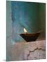 Lamp in a Little Shrine Outside Traditional House, Varanasi, India-Keren Su-Mounted Photographic Print