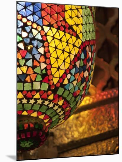 Lamp in Antique Shop, Marrakech, Morocco-William Sutton-Mounted Photographic Print