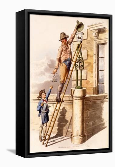 Lamp Lighter, from the Costumes of Great Britain, Pub. by Henry Miller, 1805-William Henry Pyne-Framed Stretched Canvas