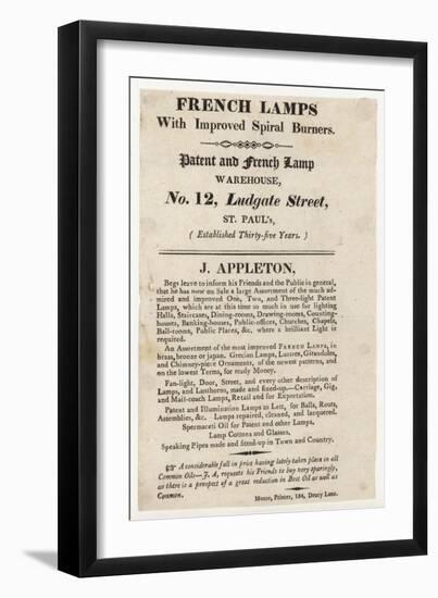 Lamp Maker, Trade Card-null-Framed Giclee Print