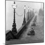 Lamp Posts and Benches by the River Thames-John Gay-Mounted Giclee Print
