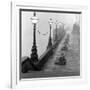 Lamp Posts and Benches by the River Thames-John Gay-Framed Giclee Print