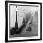 Lamp Posts and Benches by the River Thames-John Gay-Framed Giclee Print