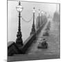 Lamp Posts and Benches by the River Thames-John Gay-Mounted Giclee Print