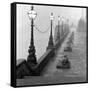 Lamp Posts and Benches by the River Thames-John Gay-Framed Stretched Canvas