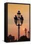 Lamp Posts at Sunset, Paris, France-Russ Bishop-Framed Stretched Canvas