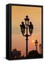 Lamp Posts at Sunset, Paris, France-Russ Bishop-Framed Stretched Canvas