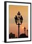 Lamp Posts at Sunset, Paris, France-Russ Bishop-Framed Photographic Print