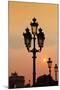 Lamp Posts at Sunset, Paris, France-Russ Bishop-Mounted Photographic Print