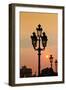 Lamp Posts at Sunset, Paris, France-Russ Bishop-Framed Photographic Print