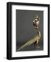 Lampe à pétrole soutenue par un faisan-null-Framed Giclee Print