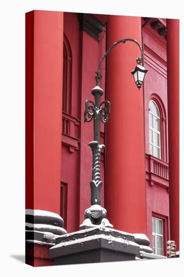 Lamppost at Taras Shevchenko National University, Kiev, Ukraine.-William Sutton-Stretched Canvas