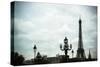 Lampposts & The Eiffel Tower-Erin Berzel-Stretched Canvas