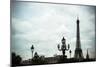 Lampposts & The Eiffel Tower-Erin Berzel-Mounted Photographic Print