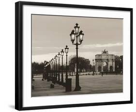 Lamps at Night Musee du Louvre-Christian Peacock-Framed Art Print