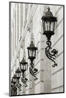 Lamps on Side of Building-Christian Peacock-Mounted Giclee Print