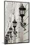 Lamps on Side of Building-Christian Peacock-Mounted Giclee Print