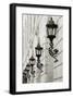 Lamps on Side of Building-Christian Peacock-Framed Giclee Print