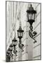 Lamps on Side of Building-Christian Peacock-Mounted Giclee Print