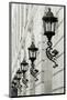 Lamps on Side of Building-Christian Peacock-Mounted Art Print