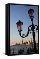 Lamps with evening View of San Giorgio Maggiore.-Terry Eggers-Framed Stretched Canvas
