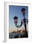 Lamps with evening View of San Giorgio Maggiore.-Terry Eggers-Framed Photographic Print