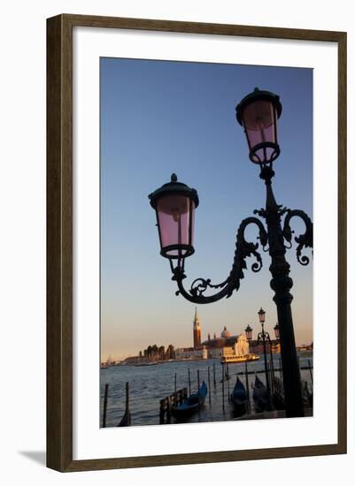 Lamps with evening View of San Giorgio Maggiore.-Terry Eggers-Framed Photographic Print