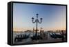 Lamps with evening View of San Giorgio Maggiore.-Terry Eggers-Framed Stretched Canvas