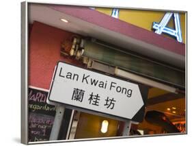 Lan Kwai Fong, Famous for its Bars and Nightlife, Central, Hong Kong, China-Amanda Hall-Framed Photographic Print