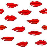 Lips Pattern-Lana L-Framed Stretched Canvas
