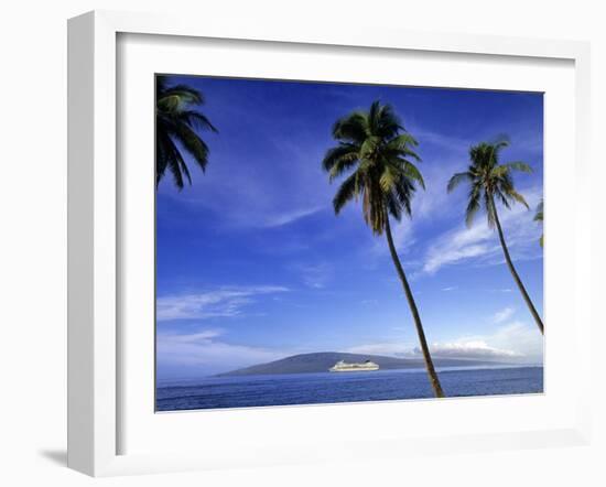 Lanai from Laahaina, Hawaii, USA-Michael DeFreitas-Framed Photographic Print