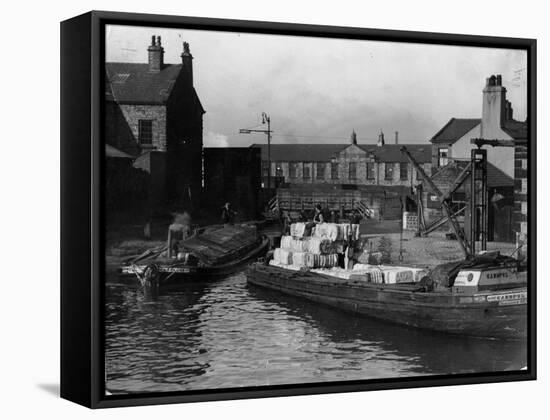 Lancashire Cotton Barge-null-Framed Stretched Canvas