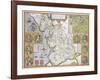 Lancashire in 1610, from John Speed's 'Theatre of the Empire of Great Britaine', First Edition-John Speed-Framed Giclee Print