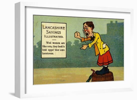 Lancashire Sayings Illustrated-null-Framed Giclee Print