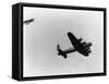 Lancaster Bomber in Air-null-Framed Stretched Canvas