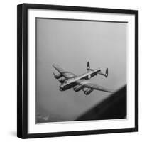 Lancaster Bomber in Flight-null-Framed Premium Photographic Print