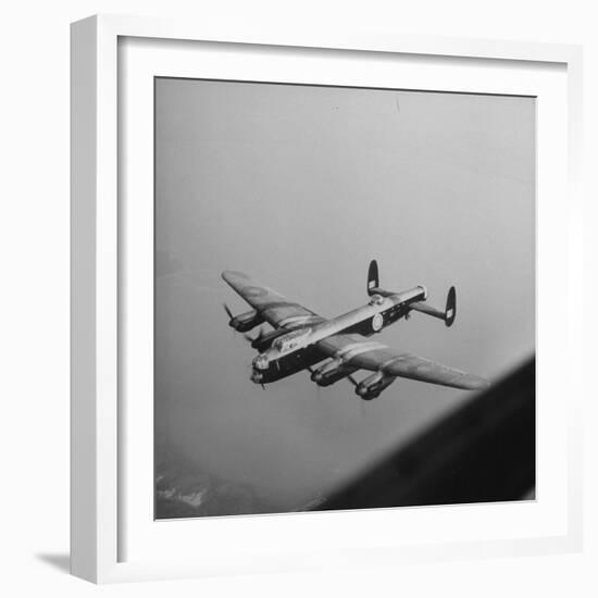 Lancaster Bomber in Flight-null-Framed Photographic Print