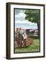 Lancaster County, Pennsylvania - Amish Farm Scene-Lantern Press-Framed Art Print