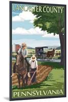 Lancaster County, Pennsylvania - Amish Farm Scene-Lantern Press-Mounted Art Print